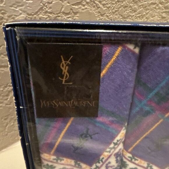Yves Saint Laurent YSL Luxury Decorative Hand Towels Jewel Tone Floral & Lines - Picture 2 of 6
